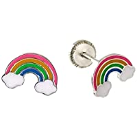 Los mejores  - Minoplata Pendientes Infantiles Arcoíris de Plata de Ley con Cierre bebé Preciosos para Hacer un Regalo a niñas coquetas…